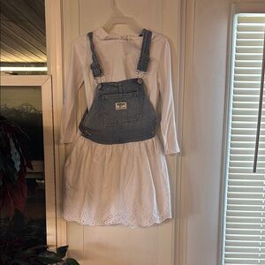 Denim and White Kids Overall Dress